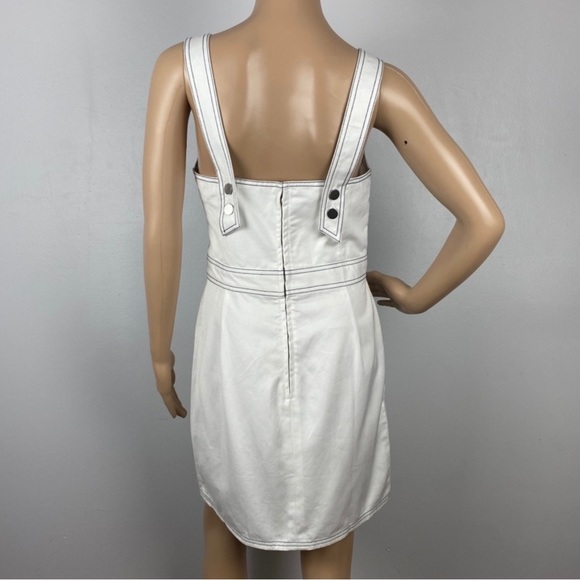 BLDWN WHITE BUTTON FRONT DENIM MINI DRESS - Picture 10 of 13